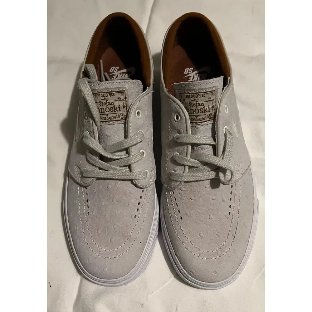 Nike Zoom Stefan Janoski L sneakers ivory ostrich leather & hazelnut accents 6 - Picture 2 of 10